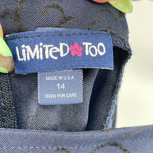 Limited Too Girl’s Y2K Navy Paisley Print Sleeveless Fit & Flare Dress Size 14 - Picture 11 of 14